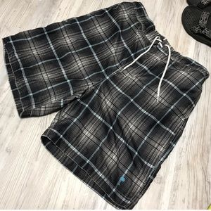 Paradise Collection Plaid Board Shorts Large